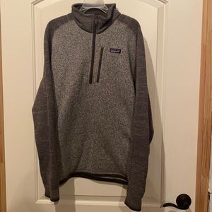 PATAGONIA GREY FUZZY WARM QUARTER ZIP
